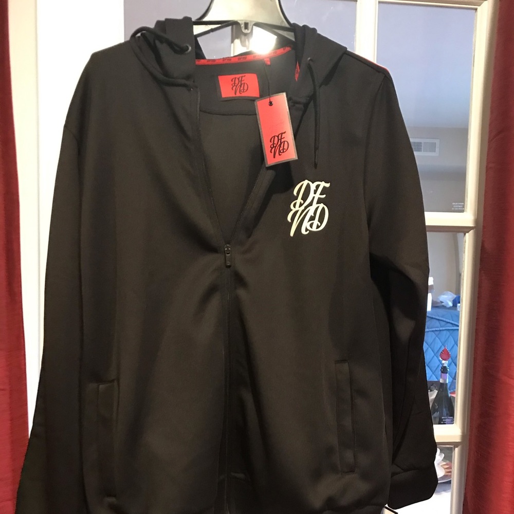 Defend front full zipper hoodie